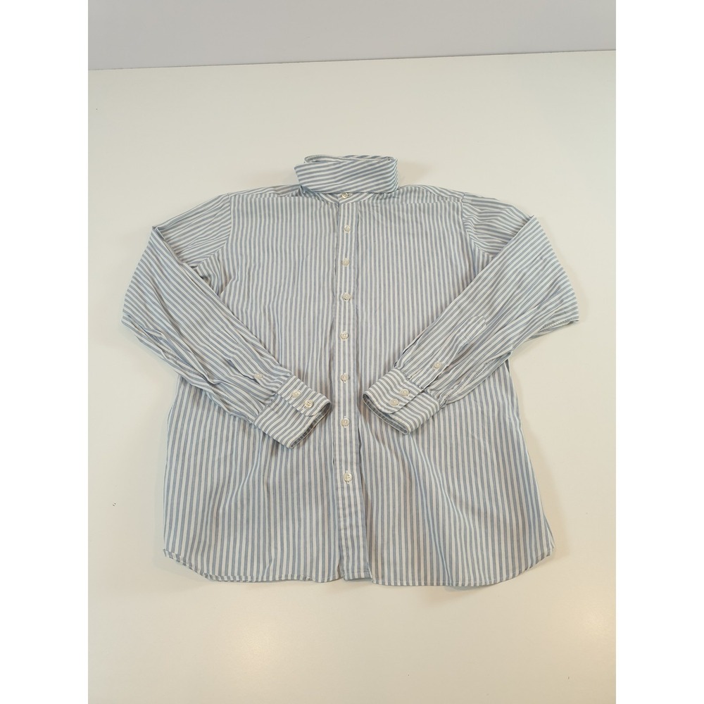 Vintage Essex Shirt Mens 40 Stripe Detachable Club Collar Made in USA Dress 80s